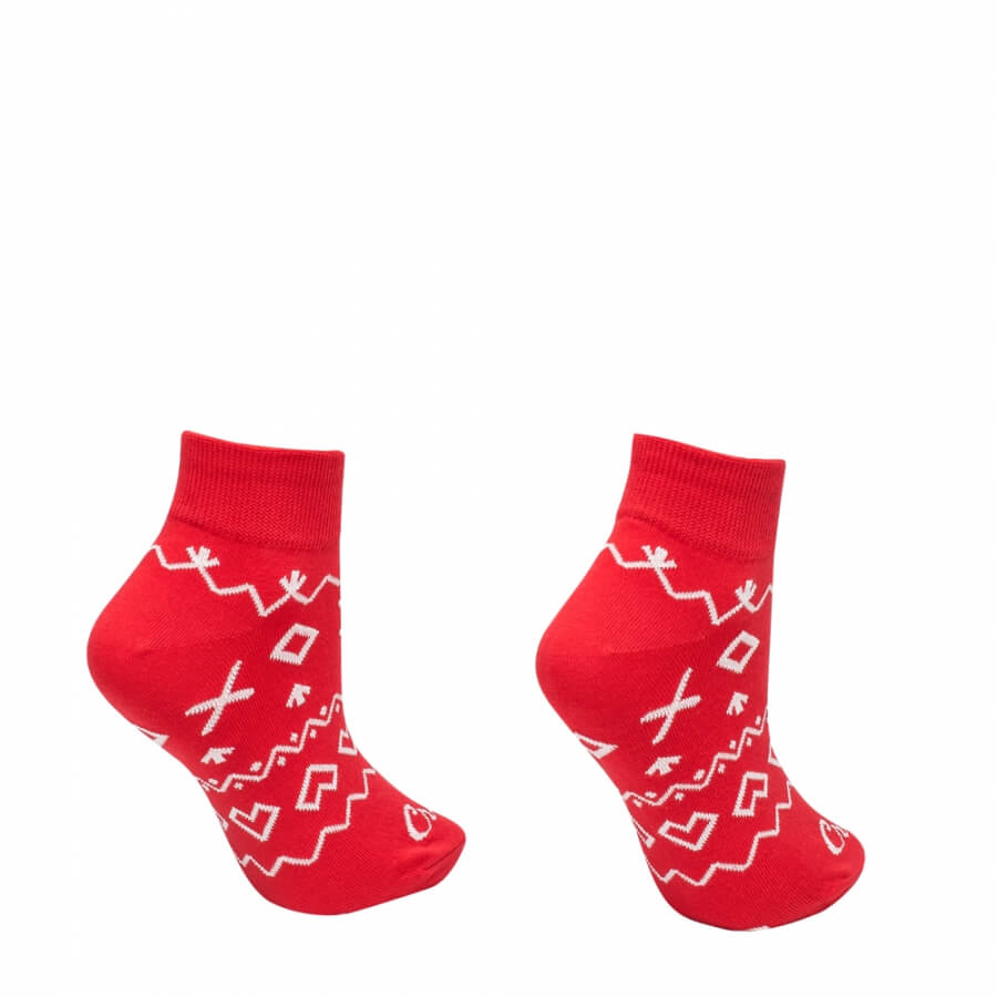Ponožky Čičmany krátke červené